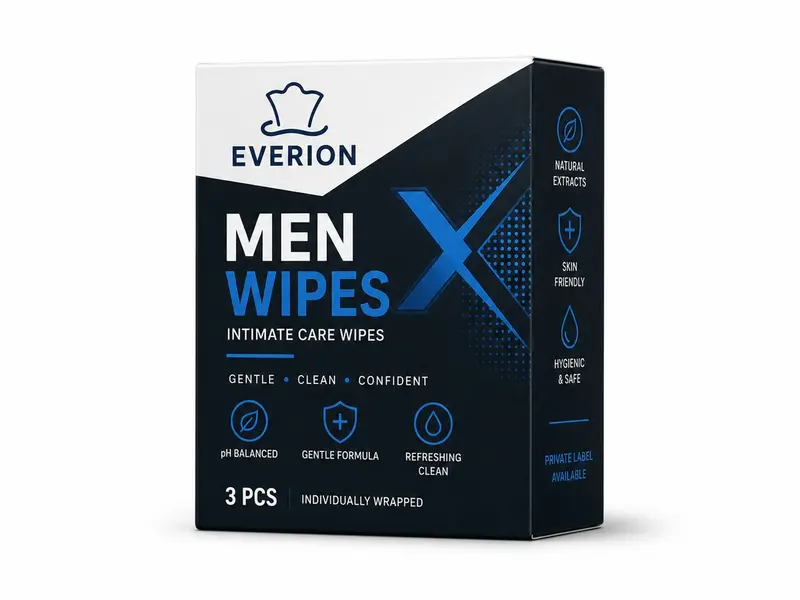Men's Intimate Hygiene Wipes | EVERION OEM Wet Wipes Manufacturer for private label OEM manufacturing
