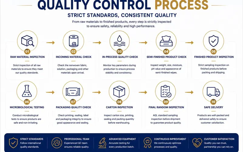 Wet wipes certifications and quality reports