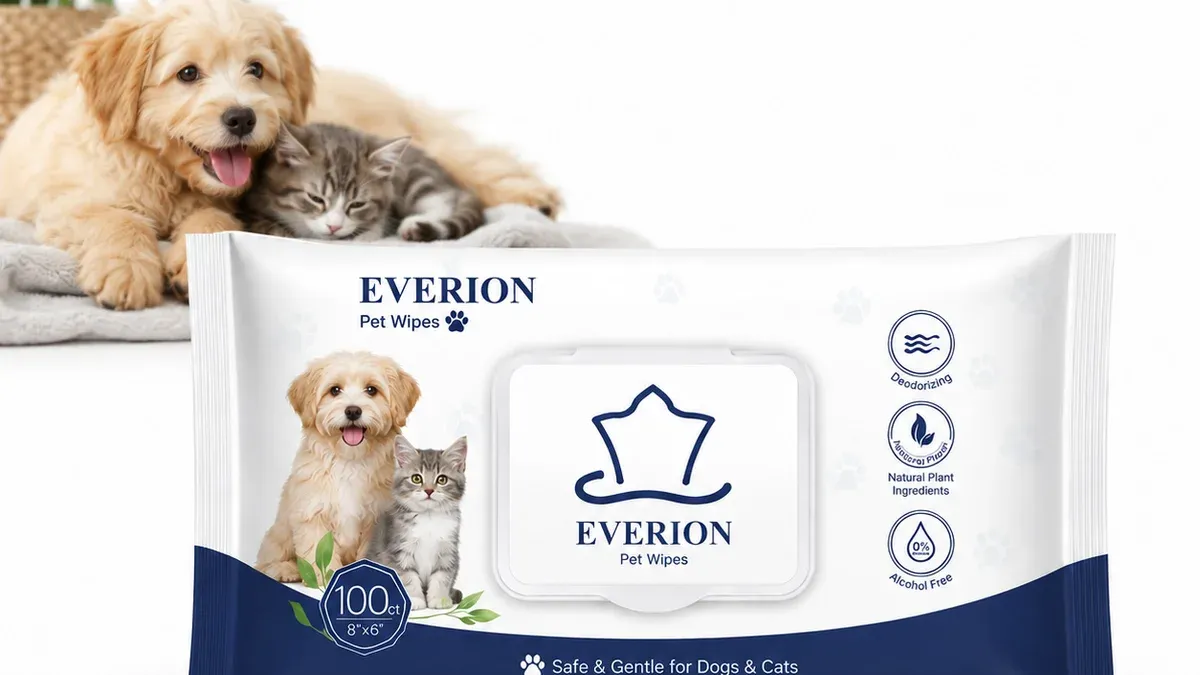 Pet wipes for dog and cat grooming