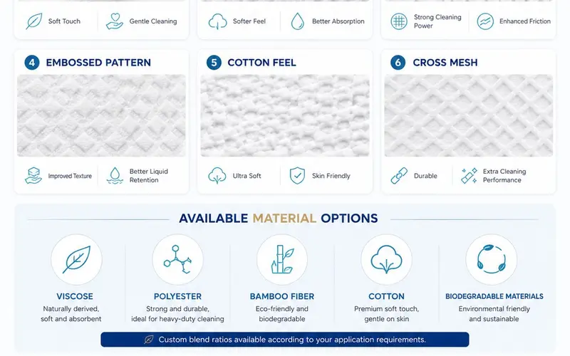 Nonwoven fabric options for wet wipes