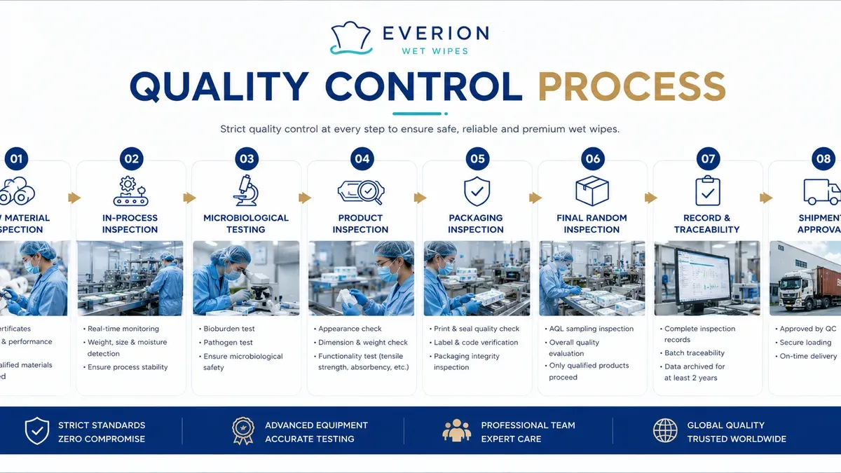 Wet wipes certifications and quality reports