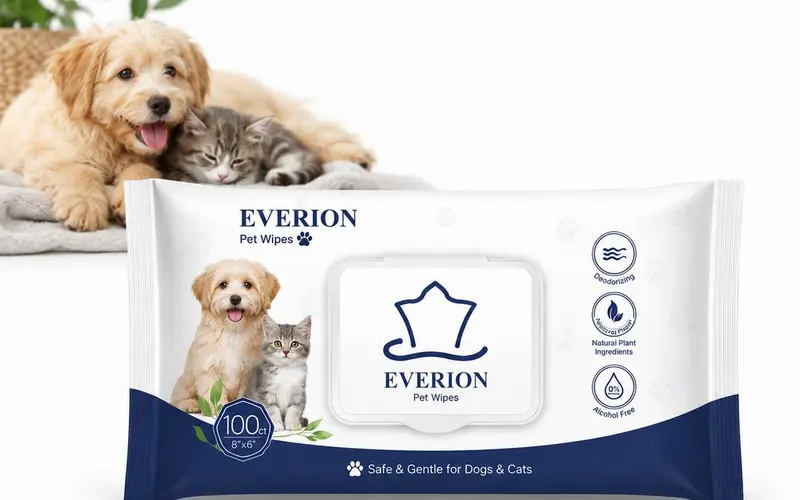 Pet wipes for dog and cat grooming